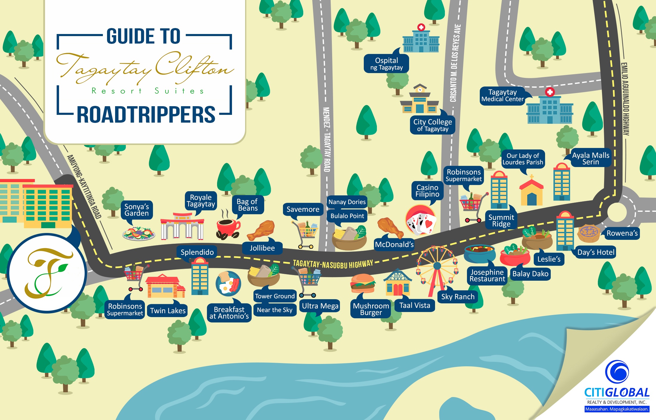 Guide Map to Tagaytay Clifton Resort Suites