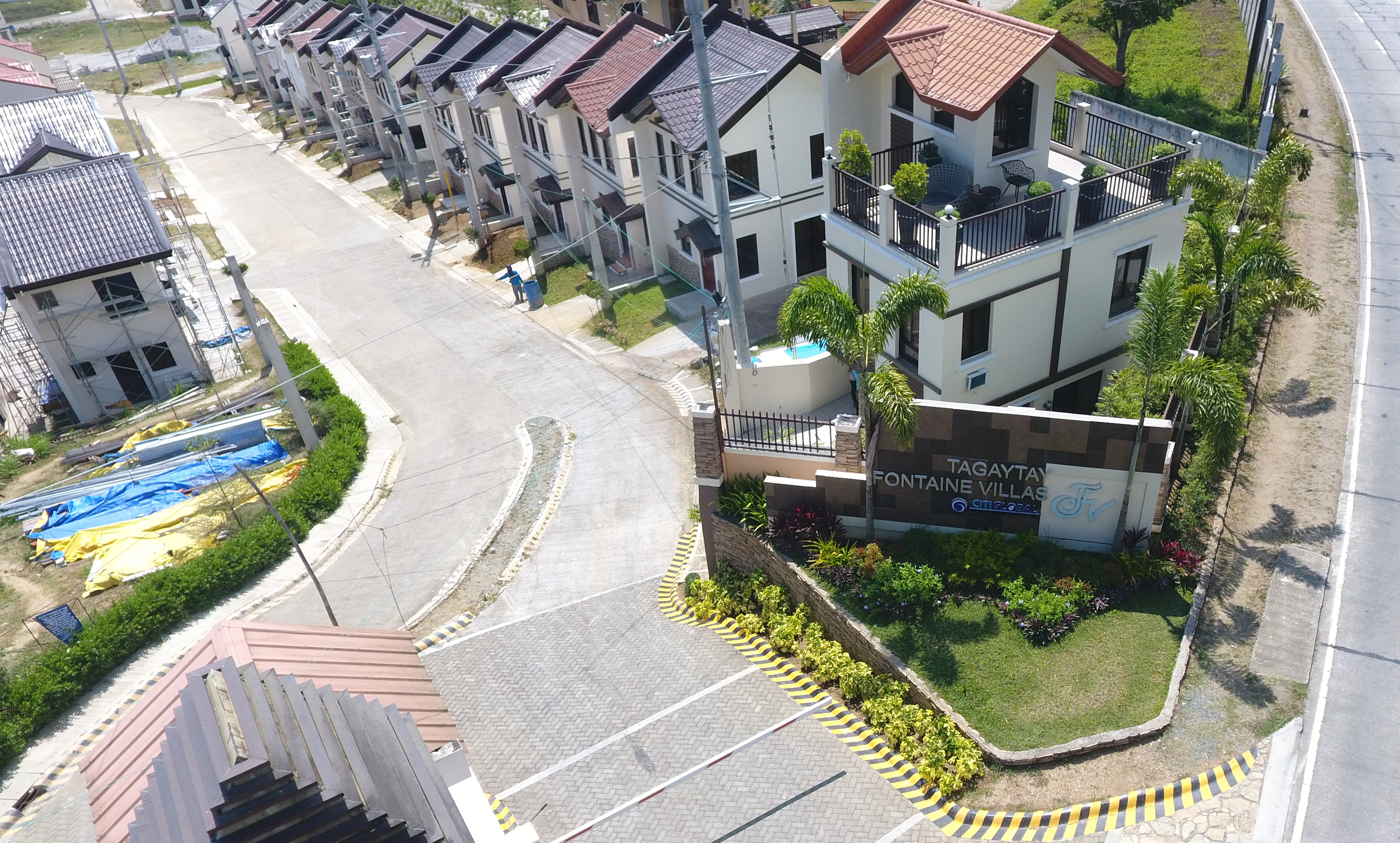 Drone shot of Tagaytay Fontaine Villas