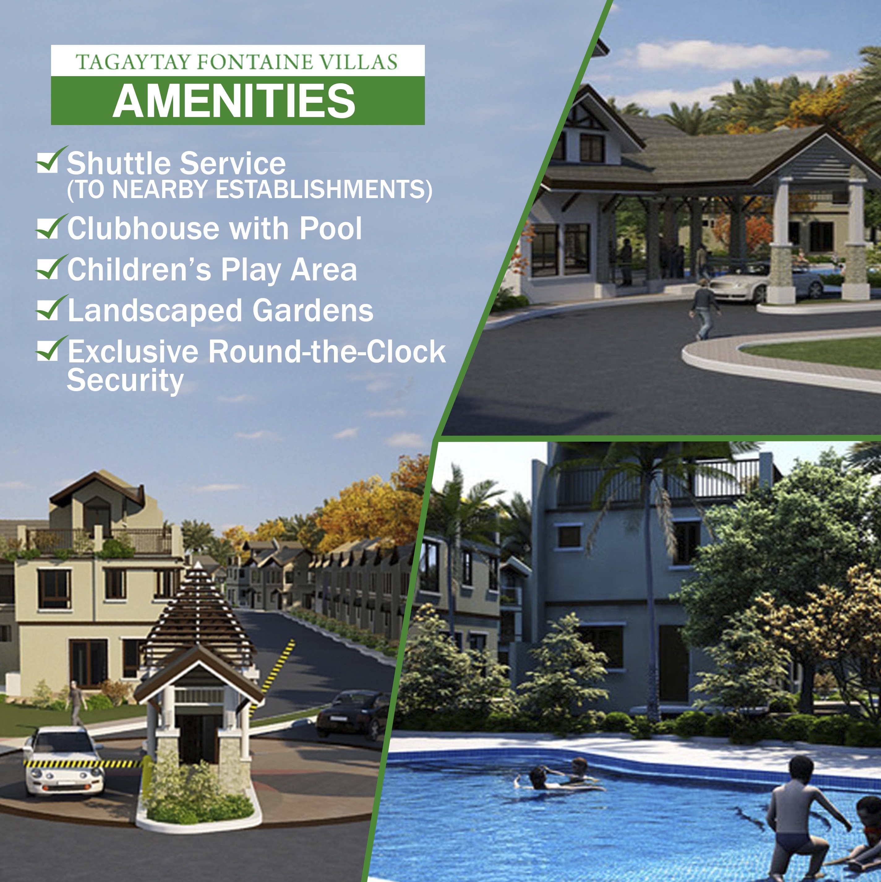 Tagaytay Fontaine Villas list of amenities